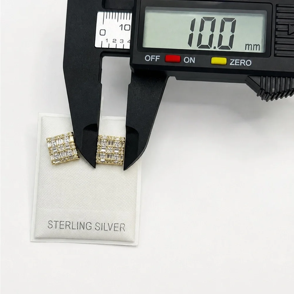 925 Sterling Silver 1.00CTW MOISSANITE Square Stud Earrings